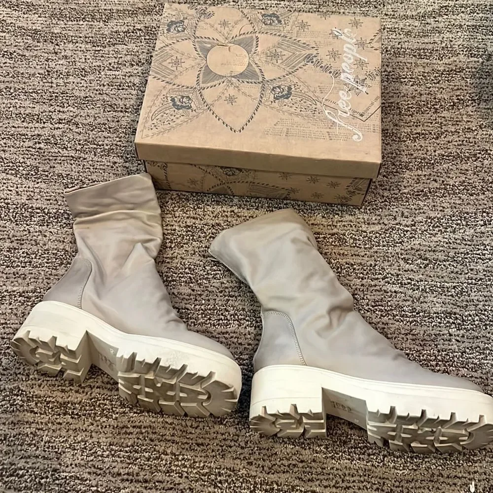 Free People Emma Ruched Boots US 8